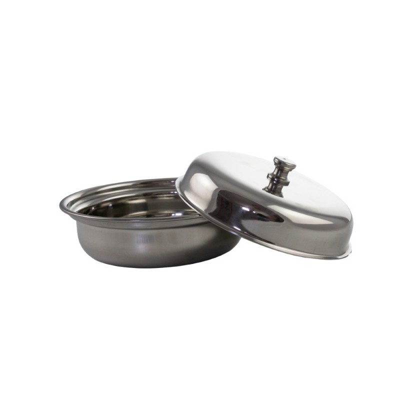 Bol cu capac din oțel inoxidabil 14 cm ideal pentru servit curry sau alte feluri de mâncare caldă 