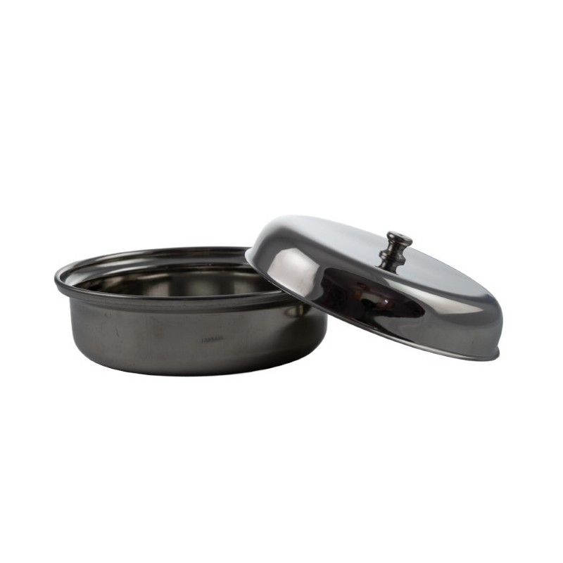 Bol cu capac din oțel inoxidabil 17 cm ideal pentru servit curry sau alte feluri de mâncare caldă 