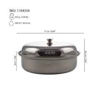 Bol inox cu capac Ø17cm - Păstrare și servire supă, curry, tocănițe