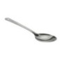Lingură de gătit din inox, cu mâner plat și agățătoare, ustensilă esențială în bucătărie, perfectă pentru amestec și servit lingură mare de gătit din inox cu mâner plat cu orificiu de agățat
