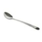 Lingură de gătit din inox, cu mâner plat și agățătoare, ustensilă esențială în bucătărie, perfectă pentru amestec și servit lingură de bucătărie pentru gătit din inox cu mâner lung și plat cu orificiu agățare