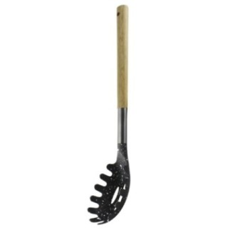 Lingură pentru spaghete din plastic cu mâner de lemn și design elegant special conceput pentru servire și porționare eficientă