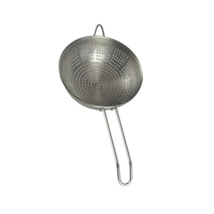 Strecurătoare inox, rotundă, cu un mâner, finisaj mat și design ergonomic cu perforații mărunte, perfectă în bucătărie, 18 cm