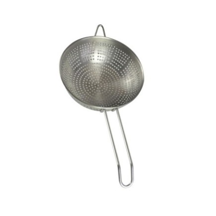 Strecurătoare inox, rotundă, cu un mâner, finisaj mat și design ergonomic cu perforații mărunte, perfectă în bucătărie, 20 cm