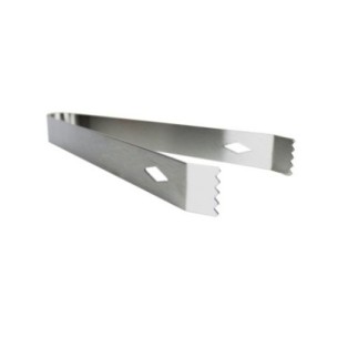 clește de bucătărie mic din inox pentru servit cuburi de gheață cu capete zimțate