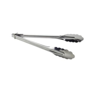 clește pentru servit alimente din inox cu capete late și ondulate