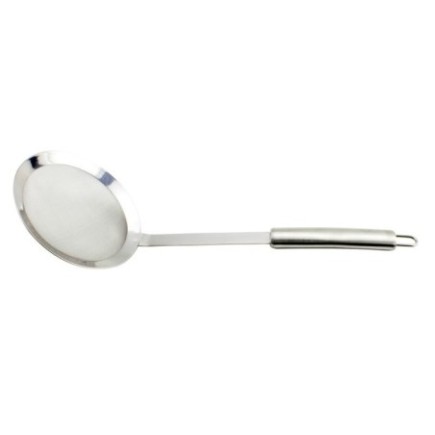 Spumieră cu plasă fină pentru separarea grăsimilor și filtrarea spumei sau impurităților în timpul gătirii, din inox, 12.5cm