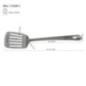 Paletă perforată pentru gătit, din inox cu mâner plat, perfectă pentru întors alimente sau pentru servire spatulă de bucătărie din inox cu specificații despre dimensiuni