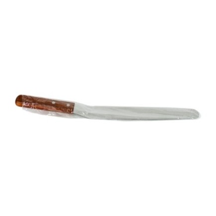 Spatulă de patiserie din inox cu mâner din lemn, îngustă și lungă, ideală pentru servit sau întins creme, frișcă și ciocolată