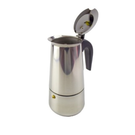 Cafetieră moka din inox pentru aragaz, aparat de cafea manual ideal pentru prepararea rapidă a 9 cești de cafea espresso, 500 ml