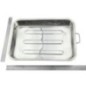 tavă de copt friptură din inox cu margini înălțate și mânere laterale