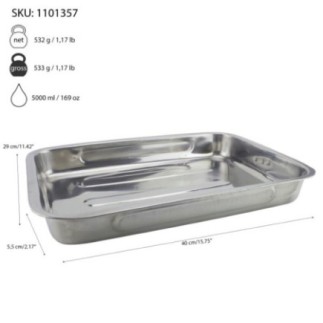 tavă dreptunghiulară din inox pentru copt în cuptor
