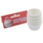 Set de forme pentru copt minibrioșe, rotunde, din hârtie specială albă, 2.5x4 cm, rezistente la căldură, 100 buc set de 100 de hârtii pentru copt muffins rotunde albe aranjate în fața etichetei de carton