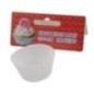 Set de forme pentru copt minibrioșe, rotunde, din hârtie specială albă, 2.5x4 cm, rezistente la căldură, 100 buc hârtie rotundă și ondulată albă pentru copt mini prăjituri pufoase