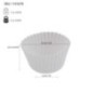 Set de forme pentru copt minibrioșe, rotunde, din hârtie specială albă, 2.5x4 cm, rezistente la căldură, 100 buc hârtie rotundă pentru copt mini brioșe cu informații despre dimensiuni marcate prin săgeți