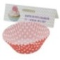Set de forme pentru copt brioșe, rotunde, din hârtie specială colorată, 2.5x6 cm, rezistente la căldură, 100 buc hârtie de copt muffin rotundă cu pereți ondulați în fața etichetei de carton