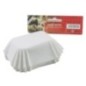 Set de hârtii pentru copt brioșe, dreptunghiulare din hârtie specială albă, 6x4.5x3 cm, rezistente la căldură, 75 buc set de 75 de hârtii pătrate albe pentru copt stivuite cu susul în jos în fața etichetei