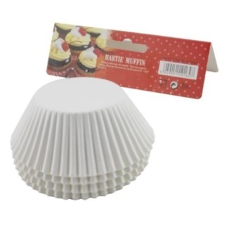 Set de forme pentru copt brioșe, rotunde, din hârtie specială albă, 2.5x6 cm, rezistente la căldură, 100 buc