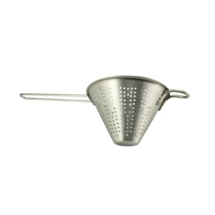 Strecurătoare conică din inox cu mâner lung, ideală pentru strecurat supe, paste și sosuri, diametrul 14 cm