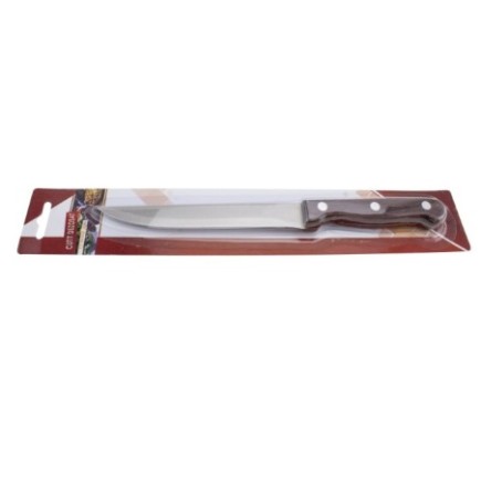 Cuțit pentru tranșare și feliere cu lamă din inox rezistent și mâner ergonomic din lemn