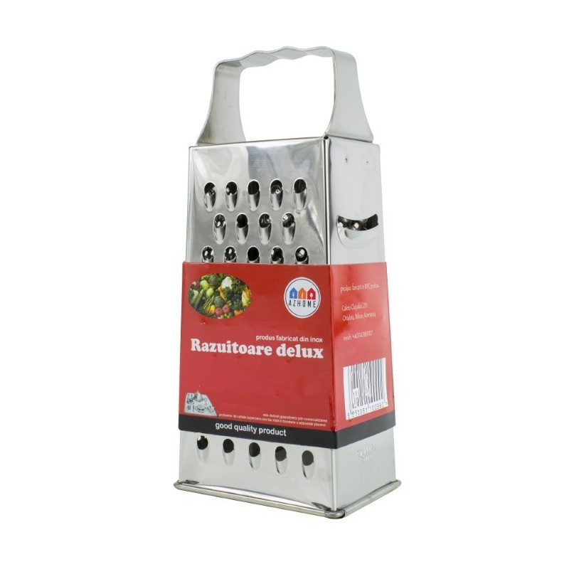 Răzătoare inox premium, verticală, cu mâner ergonomic și 4 suprafețe pentru feliere rapidă și răzuire fină, medie, grosieră