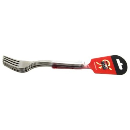 set de șase furculițe mici pentru aperitiv din inox cu etichetă colorată