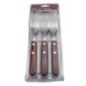 set 6 furculițe de masă cu mâner din lemn în ambalaj de carton cu blister transparent