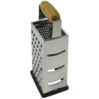 Răzătoare verticală cu 4 fețe din inox mâner elegant din lemn și bază antiderapantă pentru feliere, mărunțire și răzuire