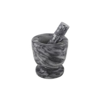 Mojar din granit cu pistil, rezistent și durabil, pentru zdrobirea și mărunțirea condimentelor și ierburilor aromatice, 10 cm