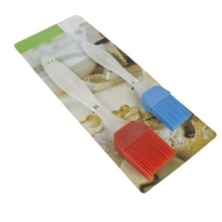 set de 2 pensule pentru uns aluat prinse pe etichetă colorată de carton