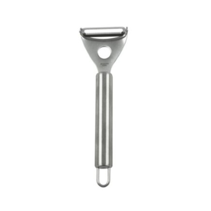 Curățător de fructe și legume din inox cu lamă dublă și mâner ergonomic perfect pentru decojit cartofi, morcovi sau castraveți