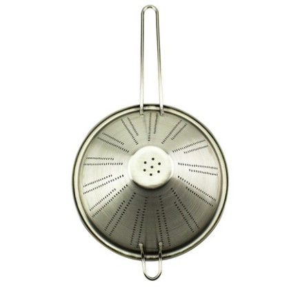 polonic profesional din inox cu cupă adâncă și cu mâner îngust și lung cu orificiu pentru agățat