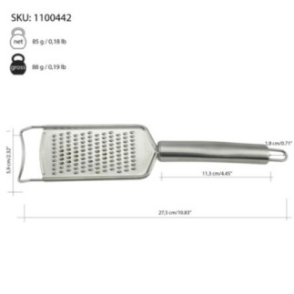 polonic din inox cu o capacitate de 60 ml cu mâner îngust și lung îndoit la capăt