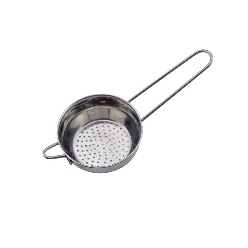 Strecurătoare de mâna, mică, inox, cu un mâner si agățătoare, specială conceputa pentru filtrarea ceaiurilor și cafelei, 8 cm