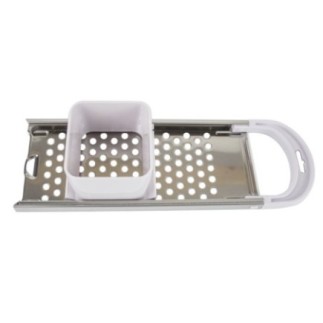 sită pentru găluște dreptunghiulară din inox cu mâner și recipient pentru aluat din plastic culisant