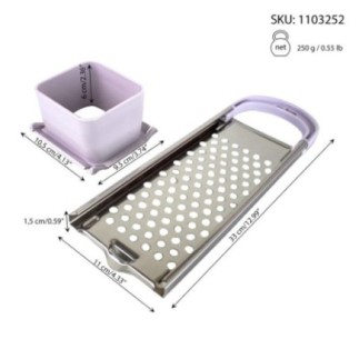 sită din inox cu încărcător culisant din plastic pentru aluatul de găluște și informații despre dimensiuni