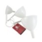 set de 3 pâlnii din plastic albe de mărimi diferite pentru bucătărie