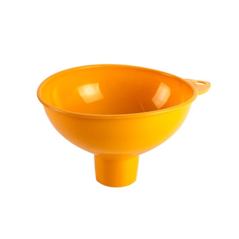 Pâlnie din plastic cu mâner ergonomic și orificiu de scurgere lat, ideală pentru gemuri, sosuri și compoziții dense Pâlnie din plastic cu mâner ergonomic și orificiu de scurgere lat, ideală pentru gemuri, sosuri și compoziții dense