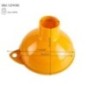 Pâlnie din plastic cu mâner ergonomic și orificiu de scurgere lat, ideală pentru gemuri, sosuri și compoziții dense pâlnie din plastic cu orificiu pentru scurgere larg întoarsă cu susul în jos și informații despre dimensiuni