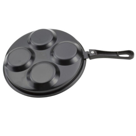 Tigaie pentru clătite și ouă, cu patru compartimente, suprafață antiaderentă, potrivită pentru gătit rapid și uniform fără ulei