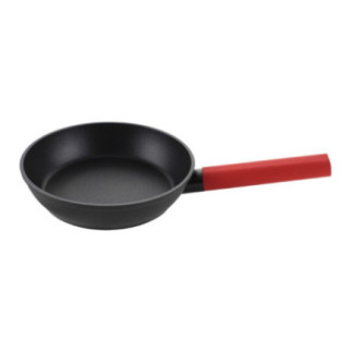 tigaie pentru gătit 20 cm neagră cu mâner din silicon roșu