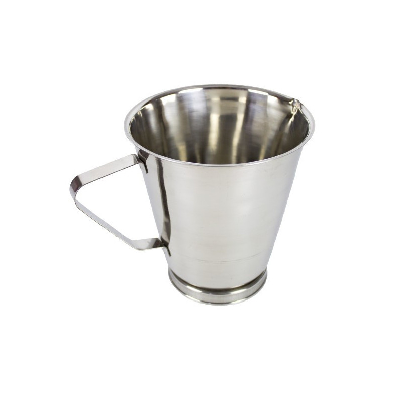 Cană din inox cu scală gradată pentru lichide și ingrediente, formă conică, cu mâner, potrivit pentru cofetării și patiserii, 2L