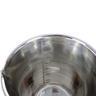 Cană din inox cu scală gradată pentru lichide și ingrediente, formă conică, cu mâner, potrivit pentru cofetării și patiserii, 2L