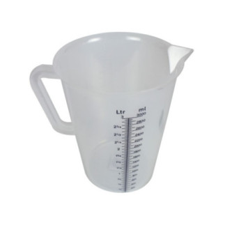 Cană gradată polipropilenă, cu mâner ergonomic și fantă de scurgere, ideală pentru dozare precisă în patiserii și brutării, 3L