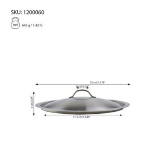 Capac profesional, din  Inox, pentru oale și cratițe, robust, potrivit pentru uz intensiv în restaurante și cantine, 32 cm