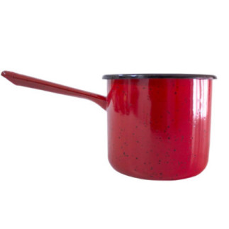 Ibric emailat, gradat, cu mâner și fantă de scurgere, potrivit pentru aragaz cu flacără, ideal pentru ceai și cafea, 1L