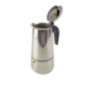 espresor clasic pentru aragaz moka din inox lucios pentru cafea espresso de 9 cești cu capac deschis