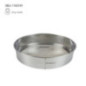 sită rotundă de 24 cm din inox pentru cernut făină cu dimensiuni și greutate afișate prin săgeți