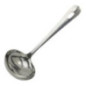 polonic argintiu din inox cu mâner plat și orificiu pentru agățat