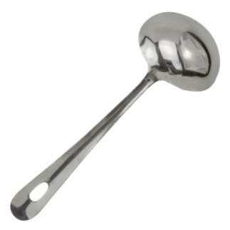 polonic din inox cu cupă mică și mâner plat cu agățătoare